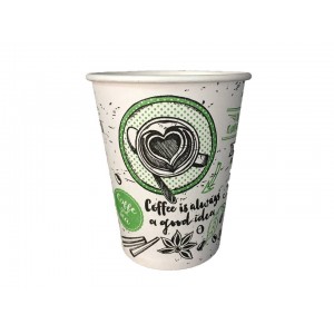 Картонена чаша Kas Black/Green Coffee